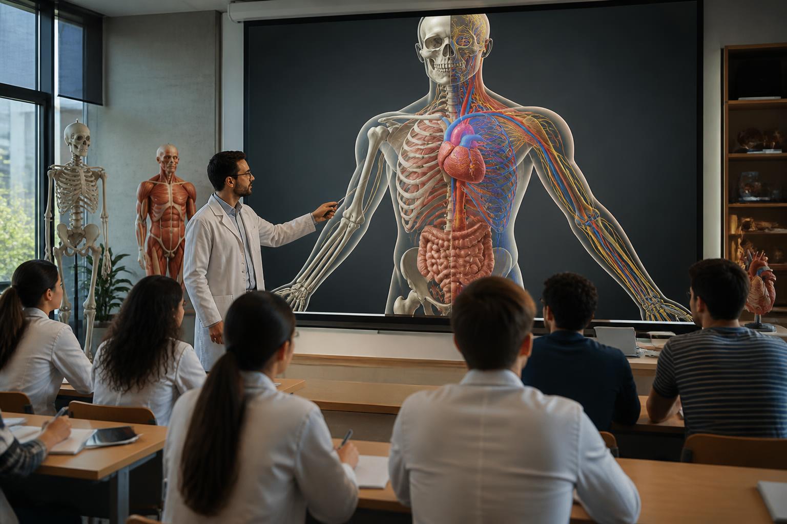 découvrez comment l'anatomie projetée sur écran de projection révolutionne l'éducation médicale en facilitant l'apprentissage visuel et interactif pour les étudiants en santé.