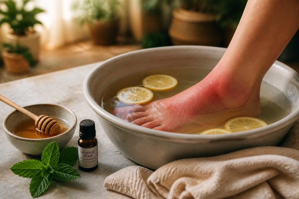 découvrez les bienfaits des remèdes de grand-mère pour soulager les pieds qui brûlent après une longue journée et retrouvez confort et bien-être naturellement.